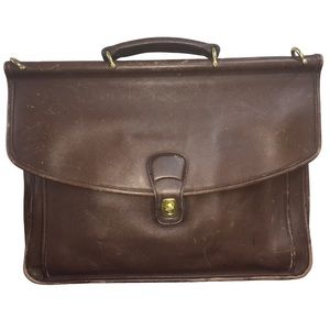 Vintage Coach Beckman Brown Leather Briefcase Satchel Bag